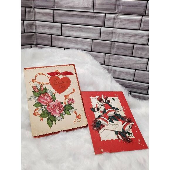 Vintage Valentine's and Christmas Cards - Picture 1 of 14